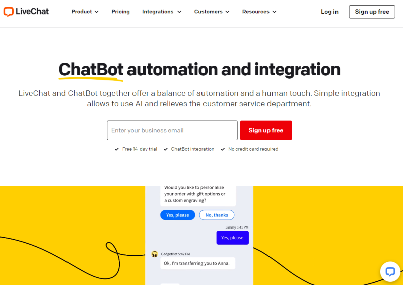Chatbot by LiveChat