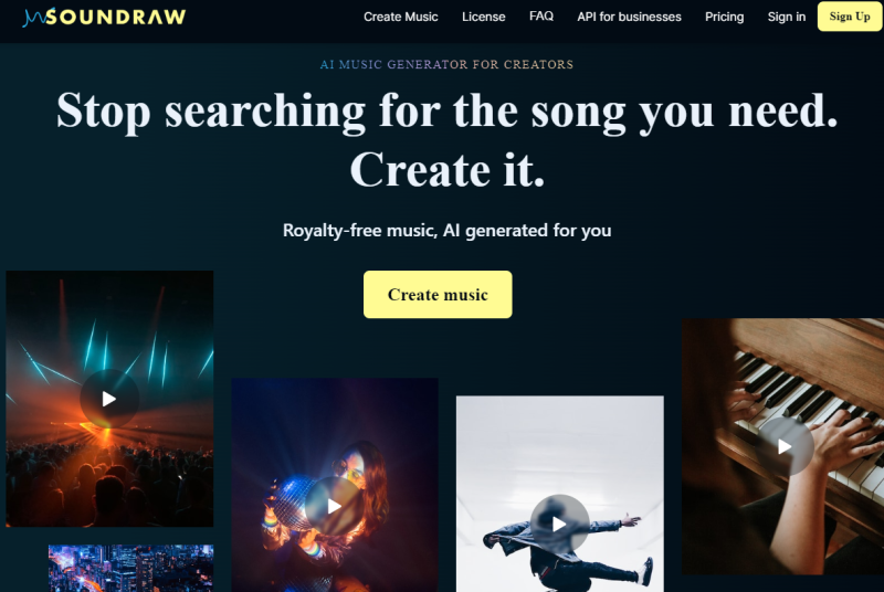 Soundraw - AI Music Generation Website
